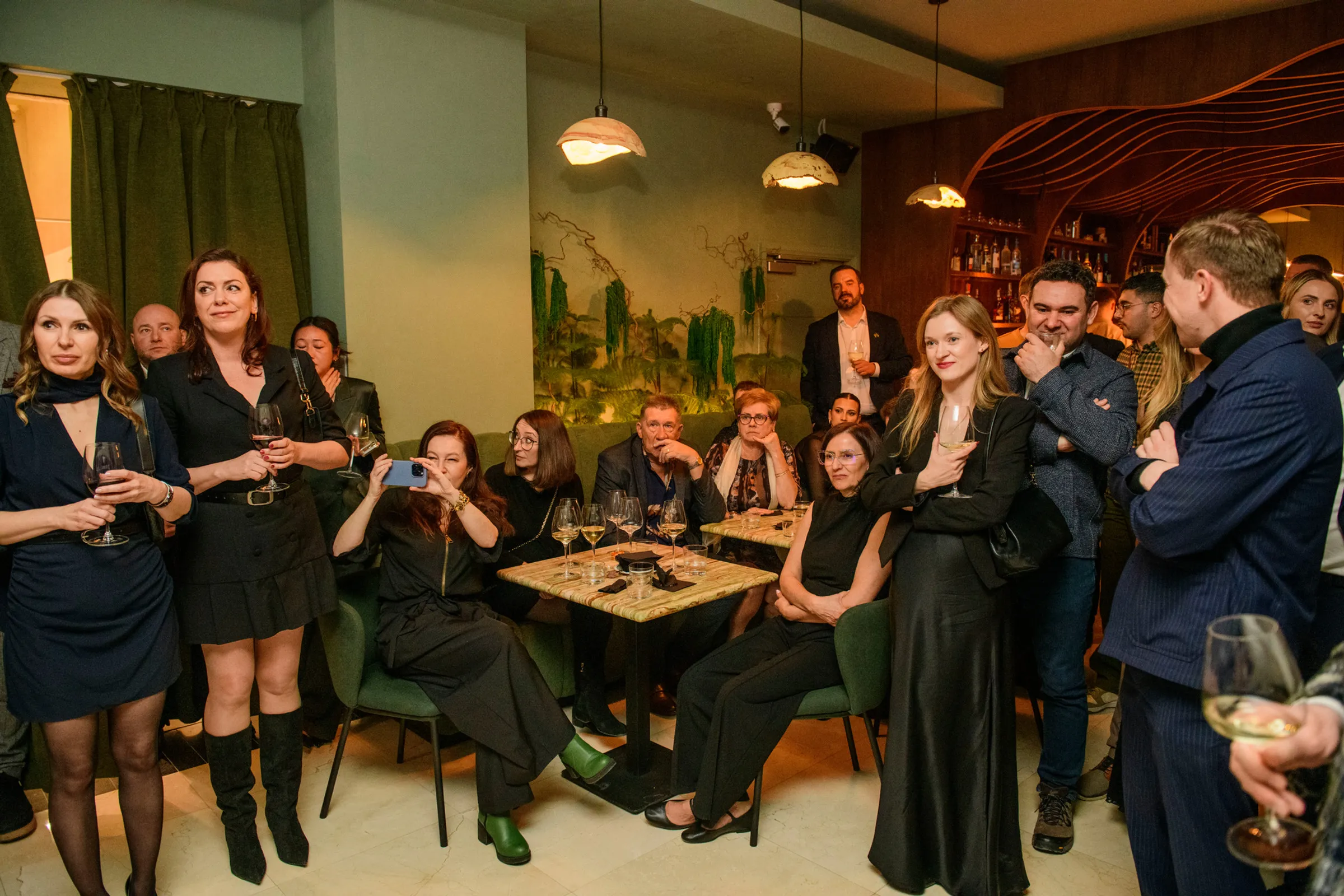 Guests gathered in the restaurant during the opening night